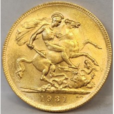 AUSTRALIA 1931 . ONE 1 SOVEREIGN . MELBOURNE . GOLD